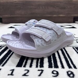 Hoka Ora Luxe Recovery Slides - LILAC MARBLE / ELDERBERRY